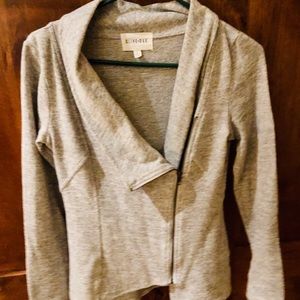 Gray cashmere zipper sweater